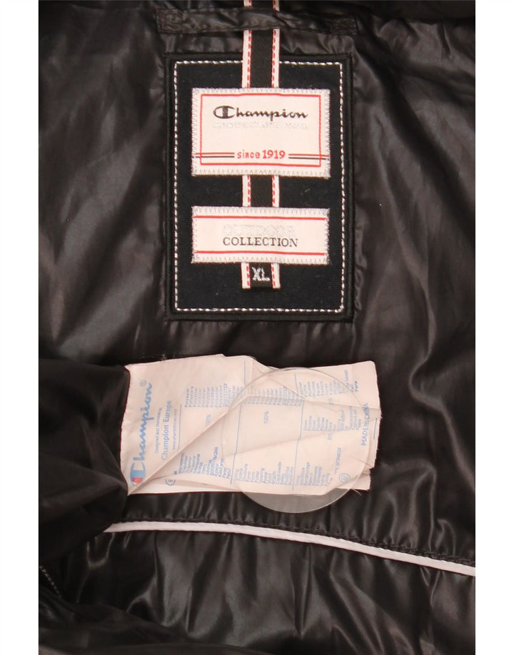 Champion Abrigo acolchado con capucha para mujer UK 40 XL Poliéster negro