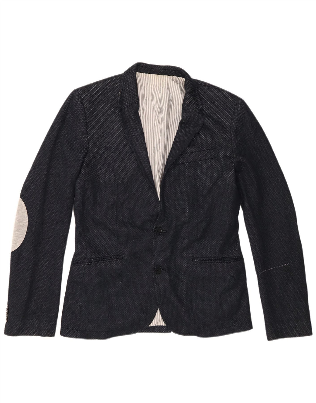Zara Chaqueta tipo blazer de 2 botones para hombre UK 40 Grande Poliéster azul marino