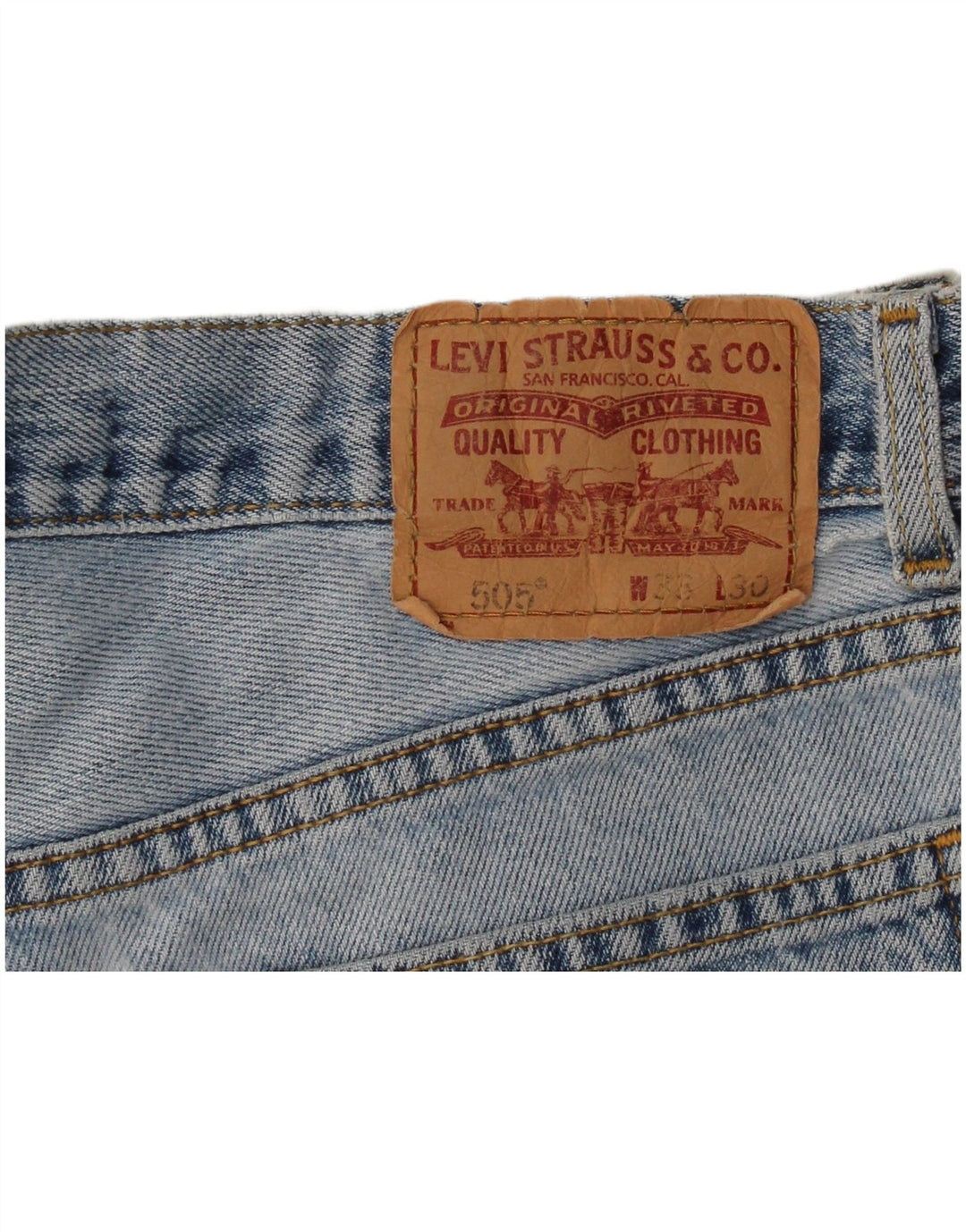 Levi's 505 Shorts De Mezclilla De Corte Regular Y Talle Alto W33 Azul Medio