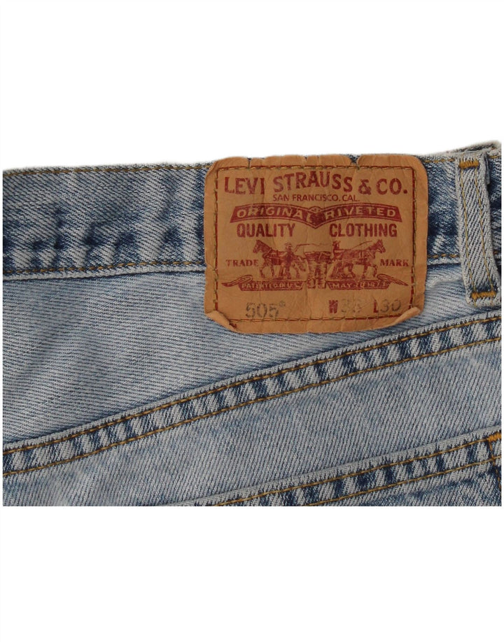 Levi's 505 Shorts De Mezclilla De Corte Regular Y Talle Alto W33 Azul Medio