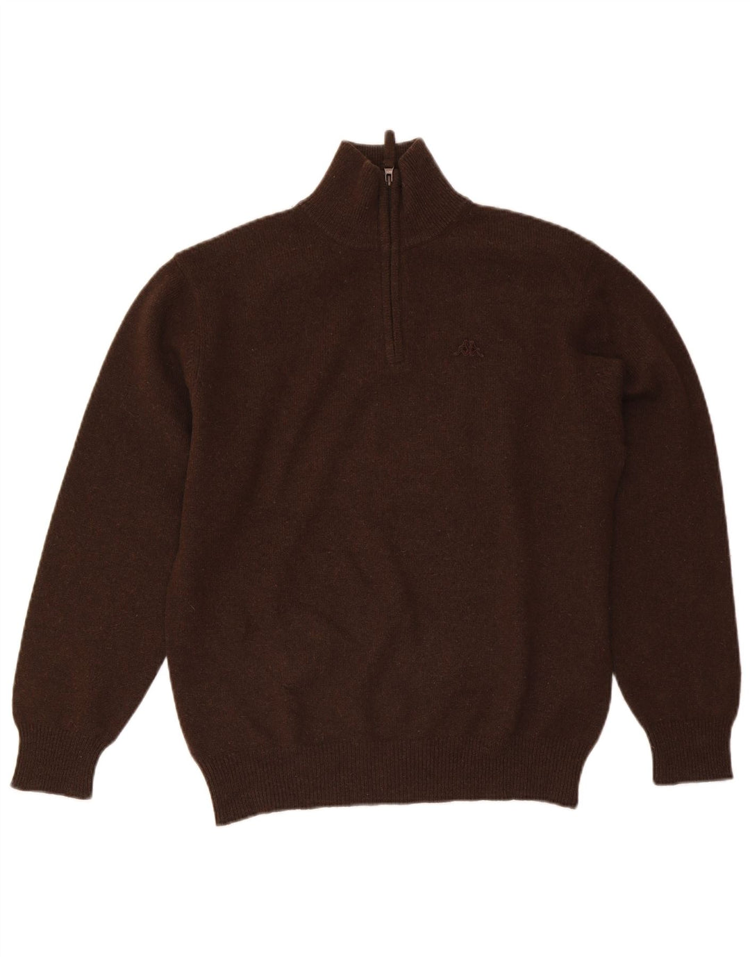 Kappa Hombre Jersey Con Cremallera En El Cuello Jersey De Lana Marrón Medio