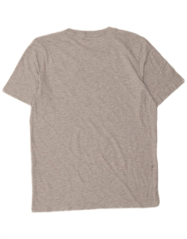 Jack & Jones Hombre Camiseta gráfica Top Algodón moteado gris medio