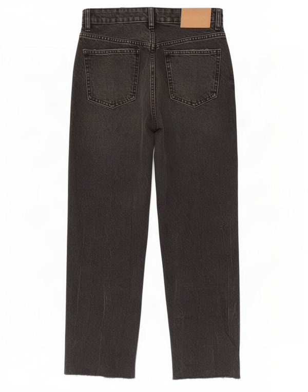 Zara Jeans Cortos De Cintura Alta Para Mujer EU 38 Small W28 L26 Algodón Gris