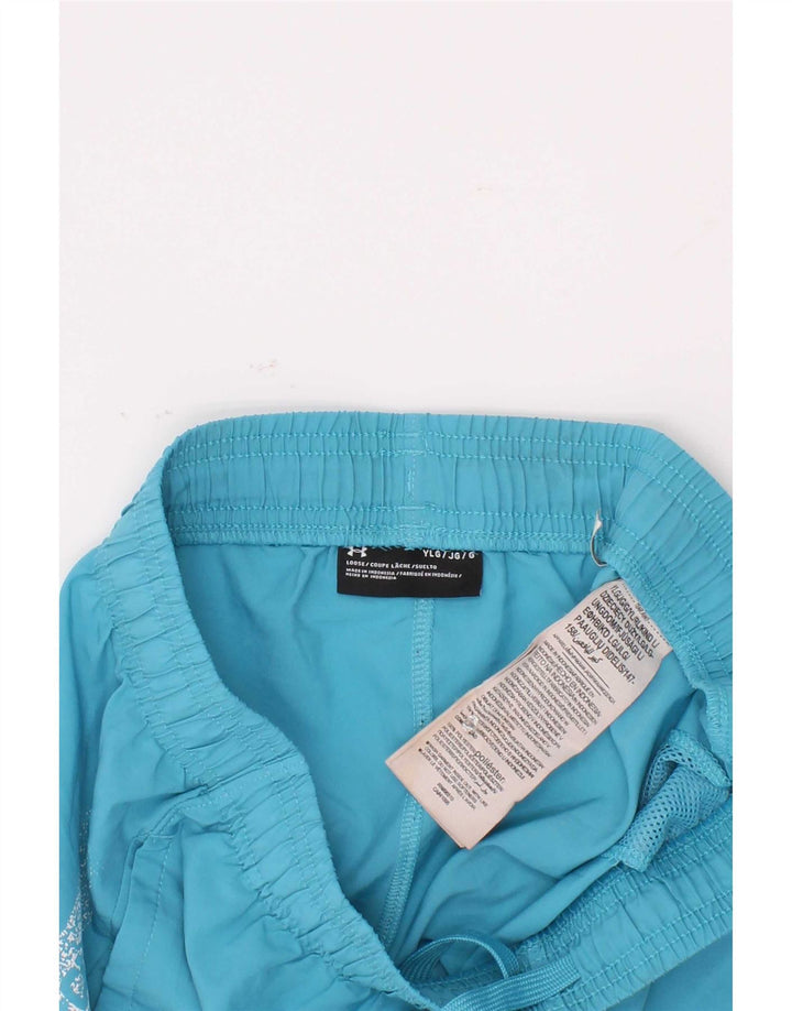 Under Armour Pantalones cortos deportivos con gráficos para niños 11-12 años Poliéster azul grande