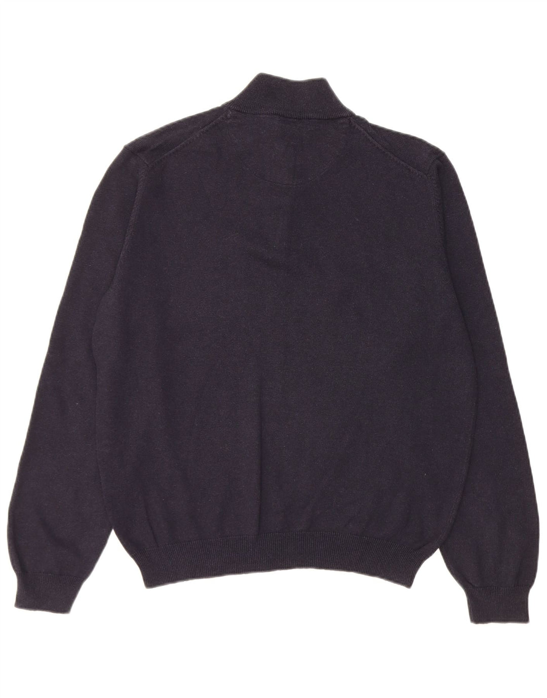 Massimo Dutti Jersey Hombre Con Cremallera Y Cuello Medio Algodón Azul Marino