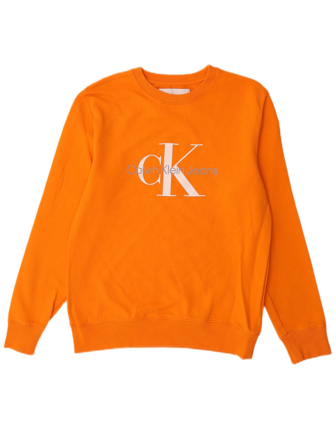 Calvin Klein Jeans Hombre Sudadera Gráfica Jumper Algodón Naranja Mediano