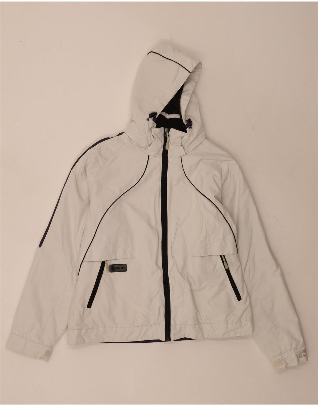 Brugi Chaqueta acolchada con capucha para mujer UK 44 Mediana Poliamida blanca