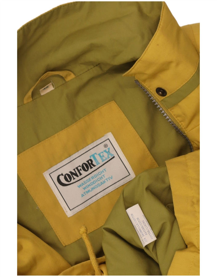 Vintage mujer oversize impermeable EU 42 poliéster amarillo grande