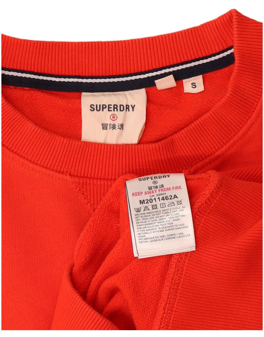 SUPERDRY Hombre Sudadera Jumper Small Naranja Algodón