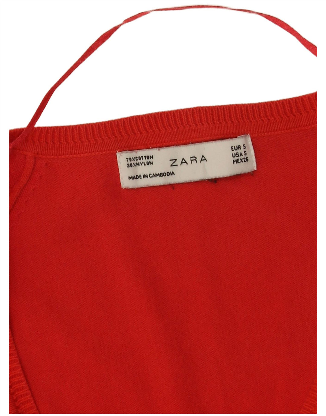 Zara Mujer Cárdigan Suéter UK 10 Small Rojo