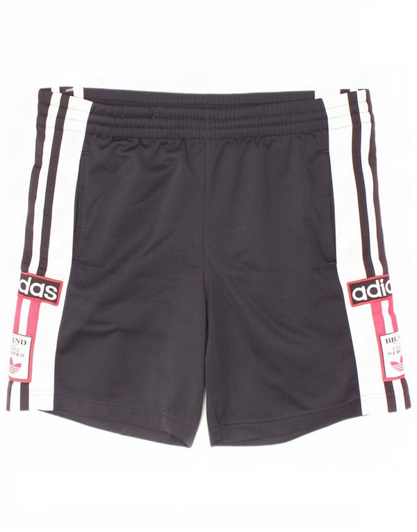 Adidas Pantalones cortos deportivos con gráficos para niños 11-12 años Negro Poliéster color block