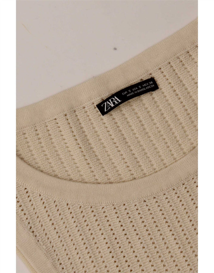 Zara Mujer Chaleco Tank Top Reino Unido 8 Pequeño Beige