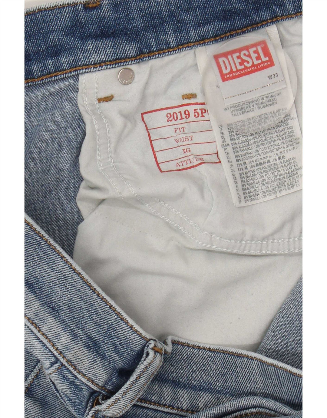 Vaqueros Slim Mujer Diesel W33 L32 Algodón Azul