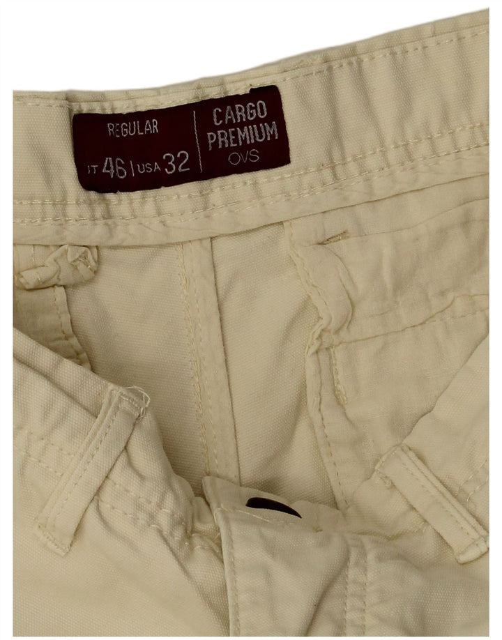 OVS Hombre Regular Cargo Shorts W32 Algodón Beige Medio