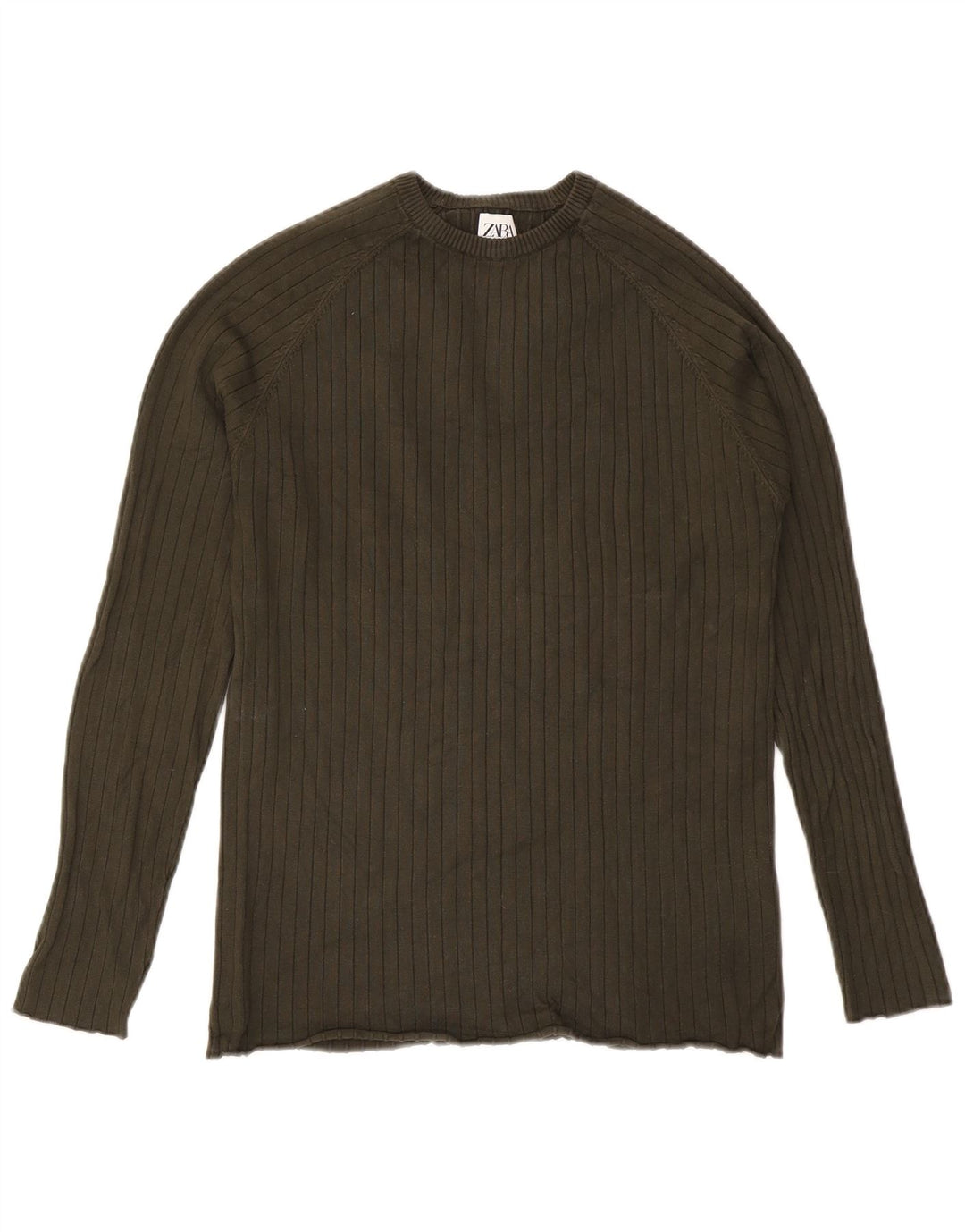 Zara Hombre Jersey De Cuello Redondo Jersey Grande Caqui