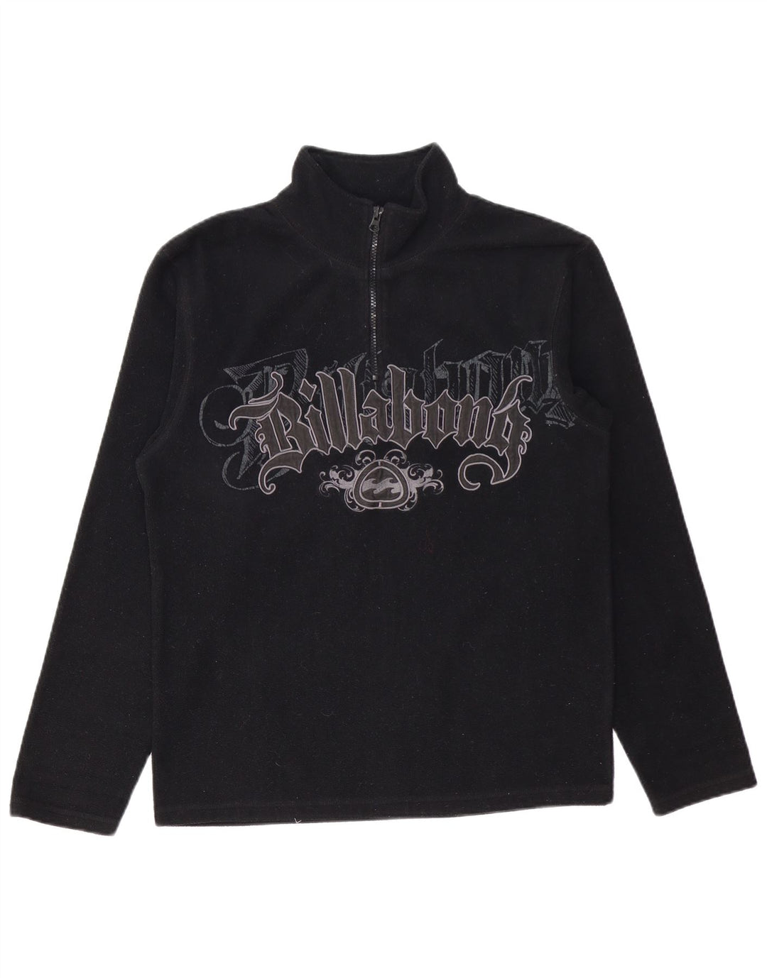 BILLABONG Jersey de forro polar con cuello y cremallera gráfico para hombre Pequeño Poliéster negro