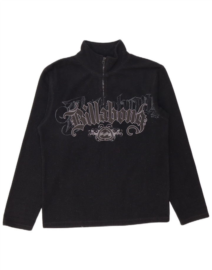 BILLABONG Jersey de forro polar con cuello y cremallera gráfico para hombre Pequeño Poliéster negro