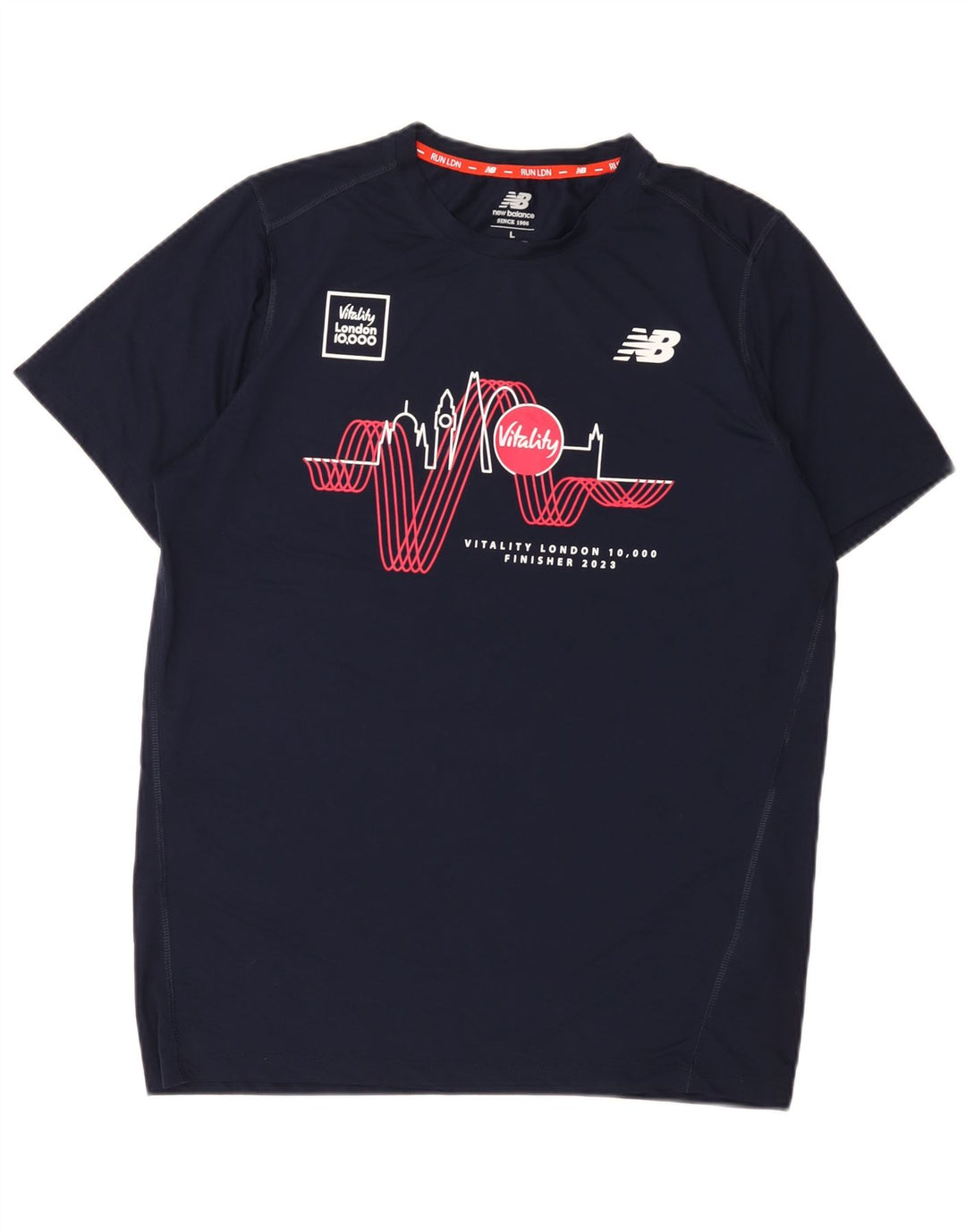 New Balance Camiseta gráfica para hombre Top Large Poliéster azul marino