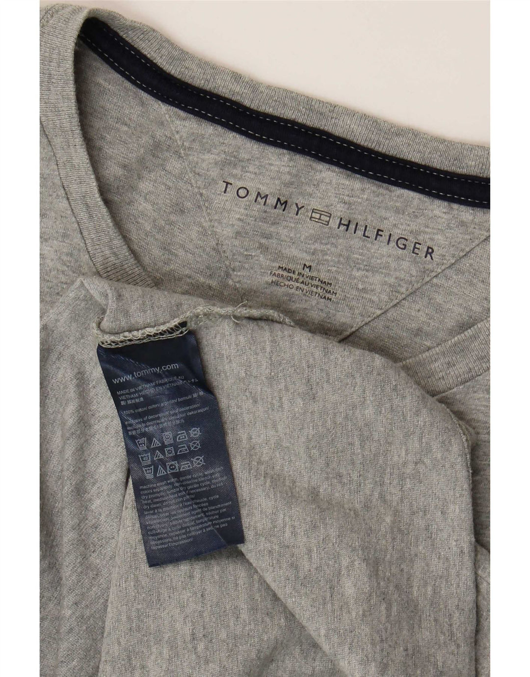 Camiseta Tommy Hilfiger Hombre Top Algodón Gris Medio
