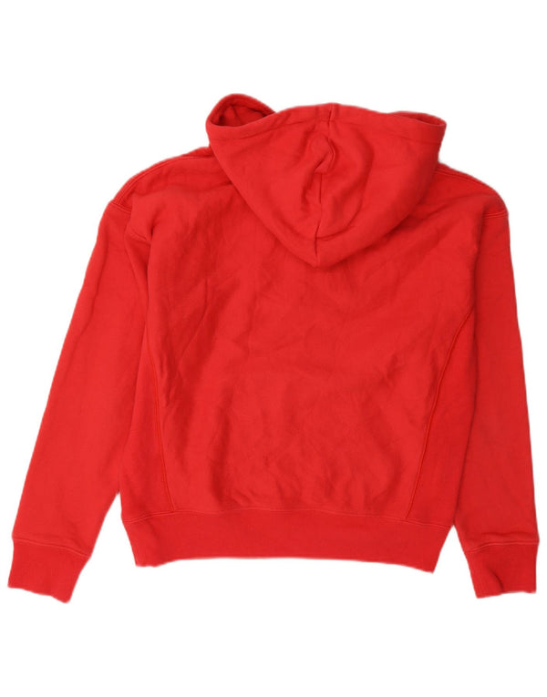 Champion Sudadera con capucha gráfica de tejido inverso para mujer UK 10 Small Red Cotton
