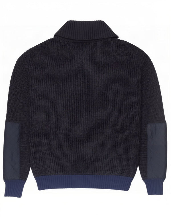 Topshop Suéter tipo jersey con cremallera en el cuello para mujer UK 40 Small Azul marino Colorblock