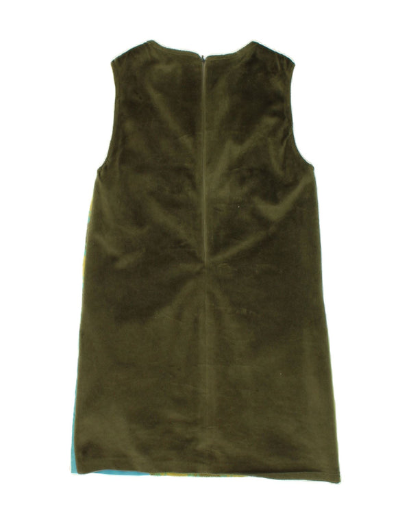 LAURA BIAGIOTTI Vestido Niña Sin Mangas Corte A 8-9 Años XL Verde Patchwork