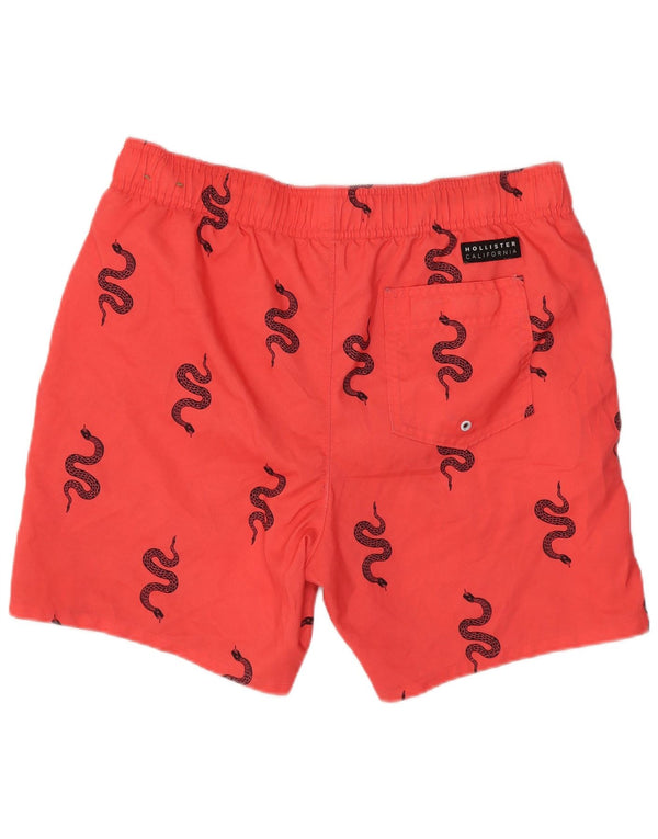 Bañador Hollister Hombre con Estampado Abstracto, Shorts De Playa De Poliéster Rojo Pequeño