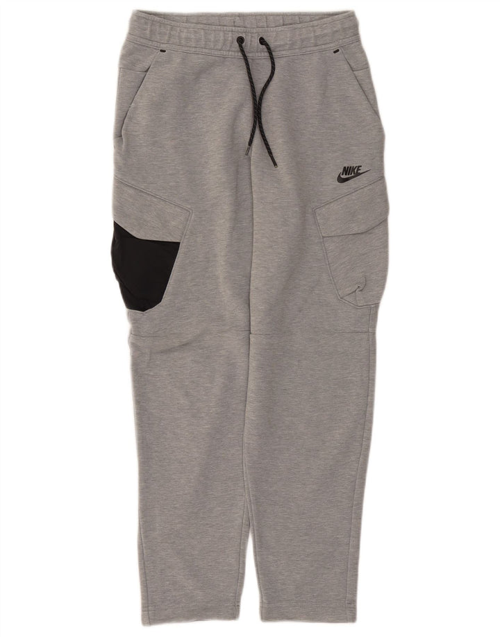 Nike - Pantalones de chándal tipo cargo para hombre, algodón color block, color gris pequeño
