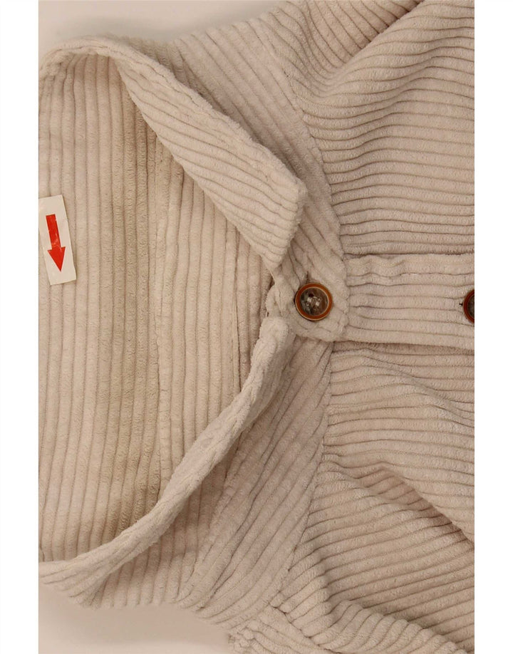 Zara Hombre Camisa De Pana De Ajuste Relajado Poliéster Beige Grande