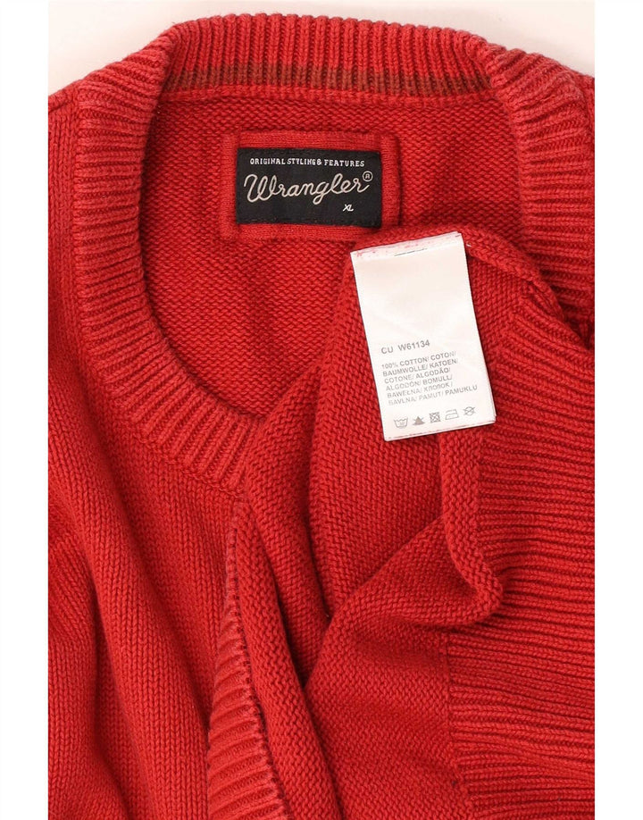 Wrangler Jersey De Cuello Redondo Para Hombre XL Algodón Rojo