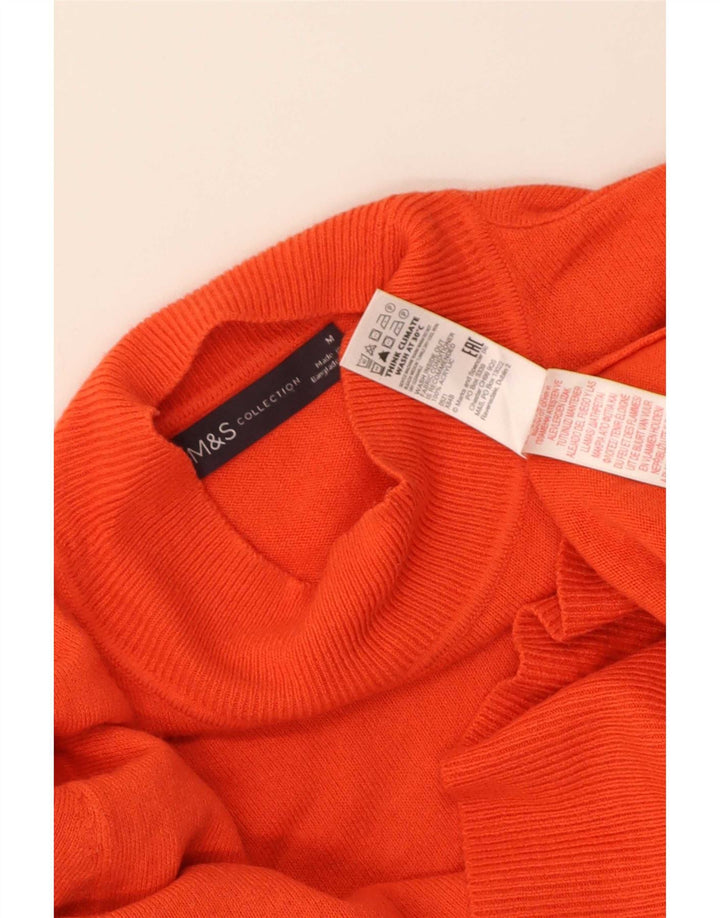 Marks & Spencer Jersey con cuello alto para mujer, talla 40, color naranja mediano