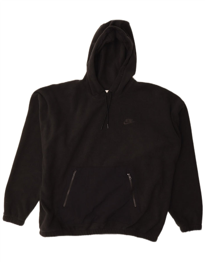 Nike - Jersey de forro polar con capucha para hombre, talla grande, poliéster negro