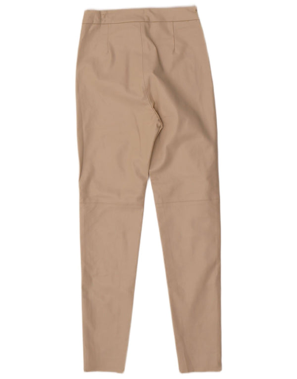 Zara Mujer Leggings Piel Sintética XS W24 L27 Poliuretano Beige