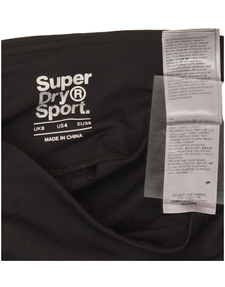 Superdry Leggings Gráficos Para Mujer UK 8 Small Poliéster Negro