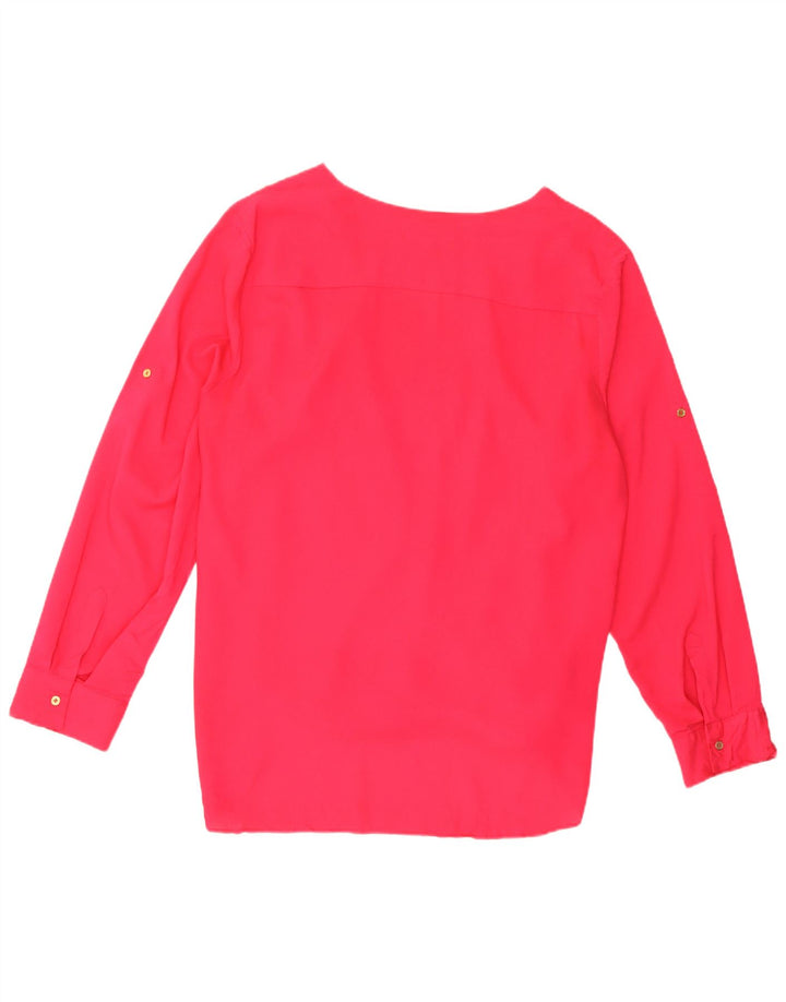Calvin Klein Blusa de manga larga para mujer UK 18 XL Poliéster rosa