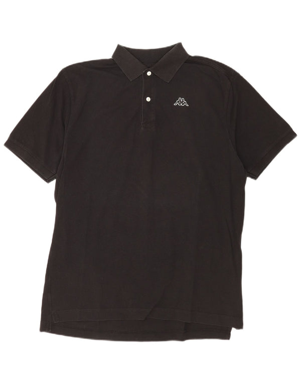 Kappa Polo Hombre Grande Algodón Negro