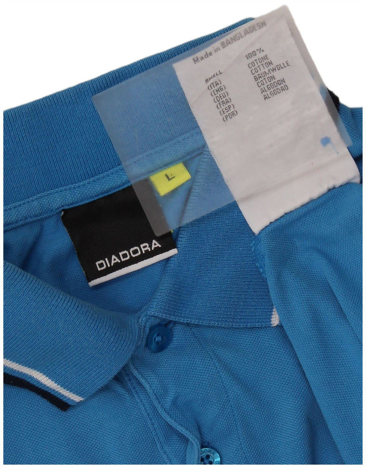 DIADORA Polo Hombre Grande Azul Algodón