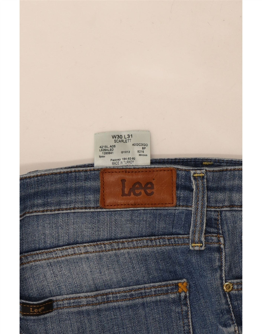 LEE Mujer Scarlett Slim Jeans W30 L28 Algodón Azul