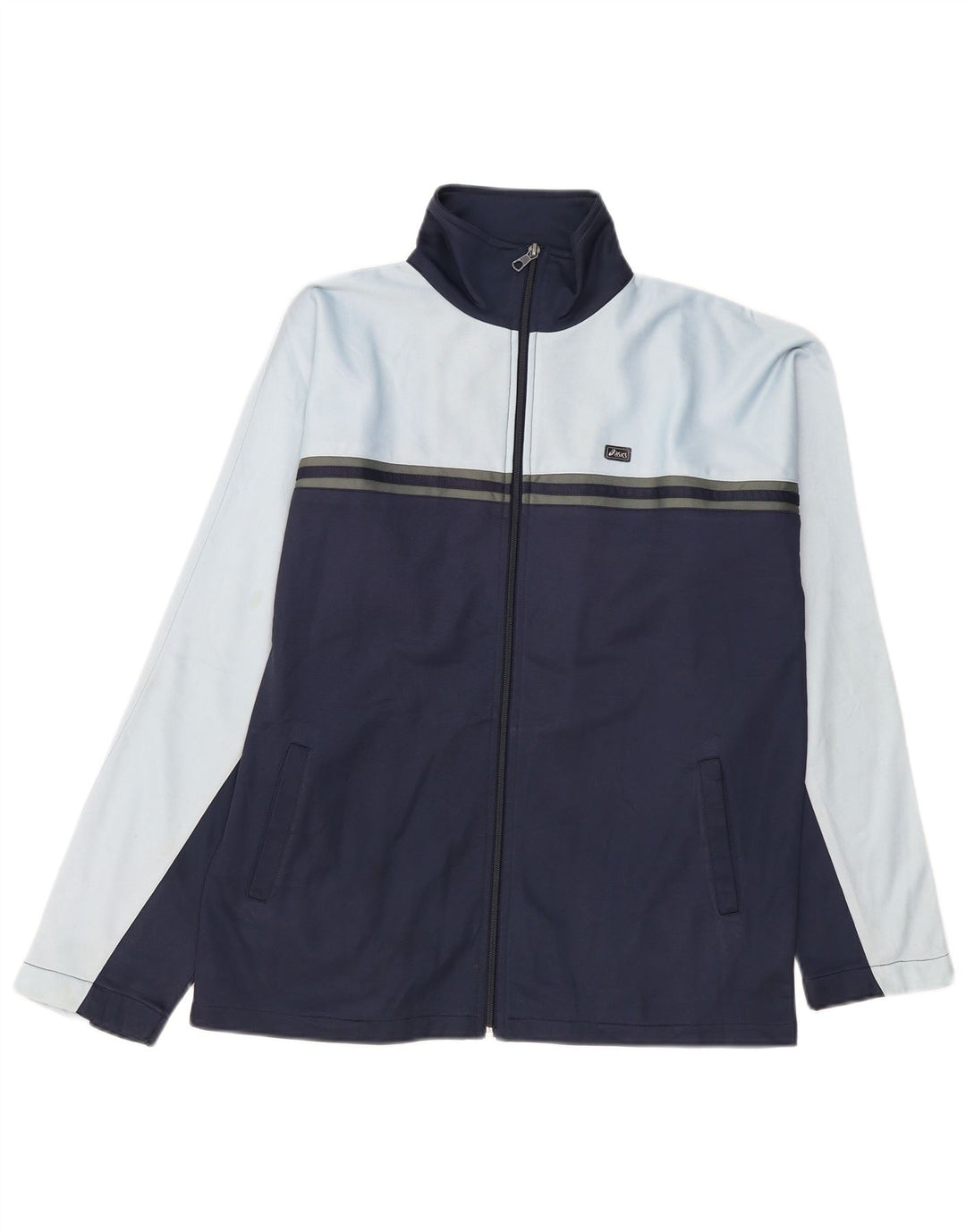 Asics Hombre Chándal Top Jacket Medium Azul Marino Colorblock