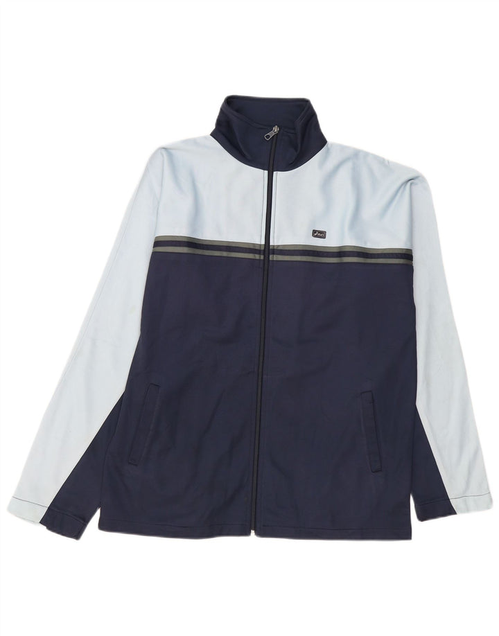 Asics Hombre Chándal Top Jacket Medium Azul Marino Colorblock