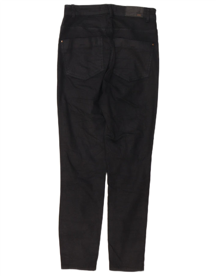 Zara Mujer Pantalones Casuales Slim EU 40 Medium W30 L26 Negro