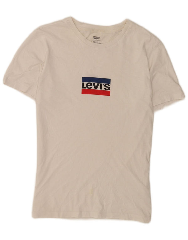 Levi's Hombre Camiseta Gráfica Top XS Algodón Blanco