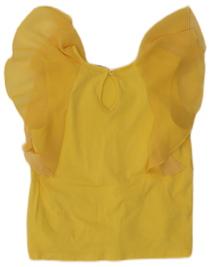 Pinko Blusa corta para mujer UK 8 Small Poliéster amarillo