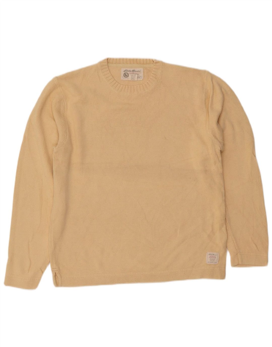 Eddie Bauer - Jersey de cuello redondo para hombre, talla pequeña, algodón amarillo