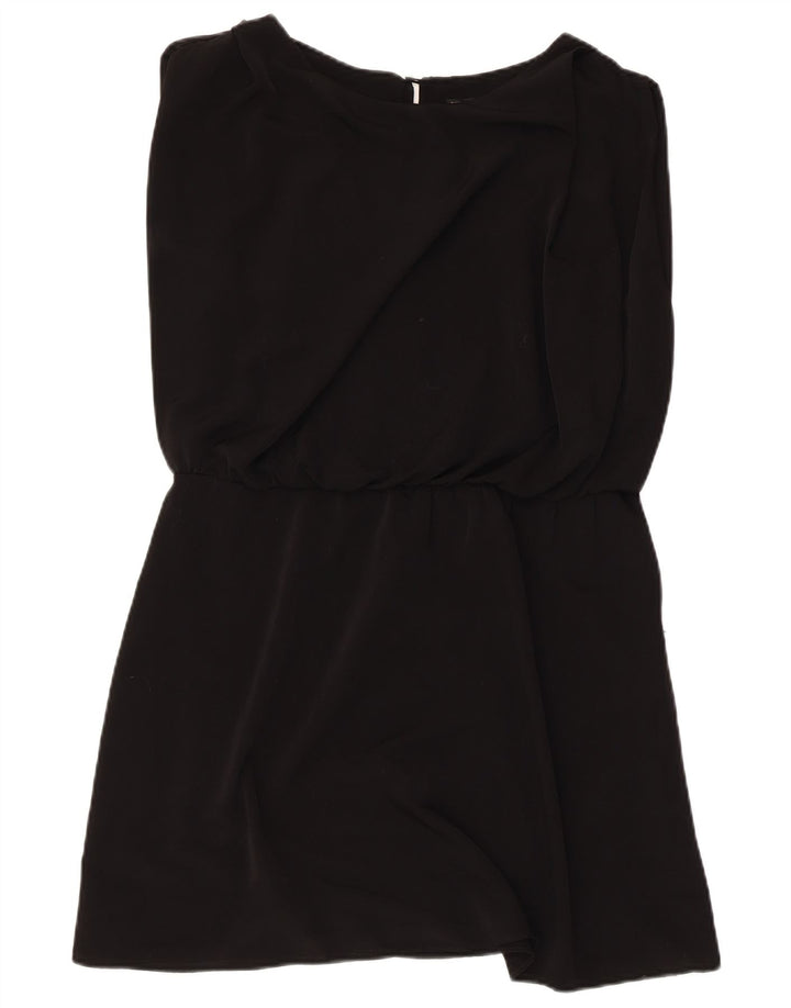 Zara Vestido Acampanado Sin Mangas para Mujer UK 44 Mediano Negro