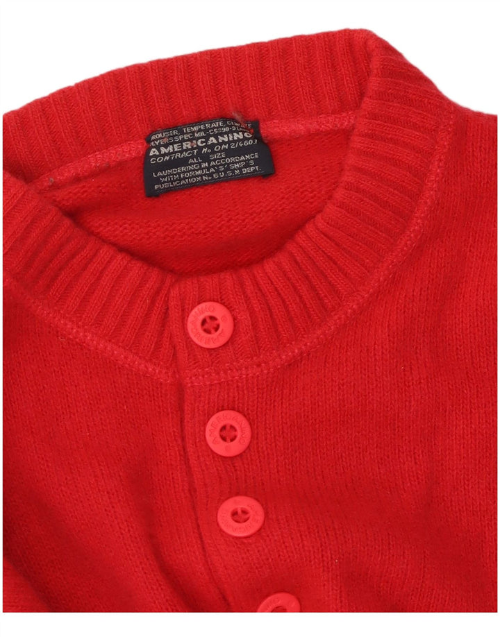 AMERICANINO Suéter con cuello redondo y gráfico para hombre, talla grande, rojo