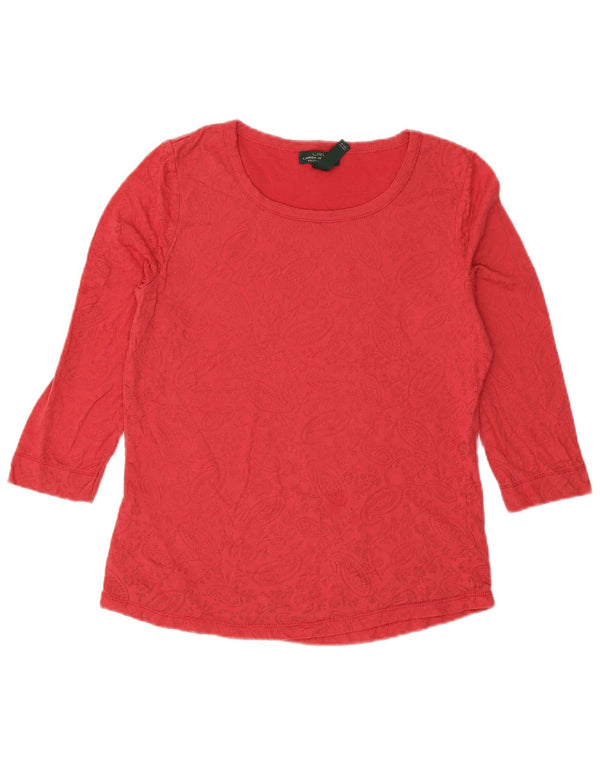 RALPH LAUREN Top para mujer manga 3/4 UK 12 Medio rojo Paisley Poliéster