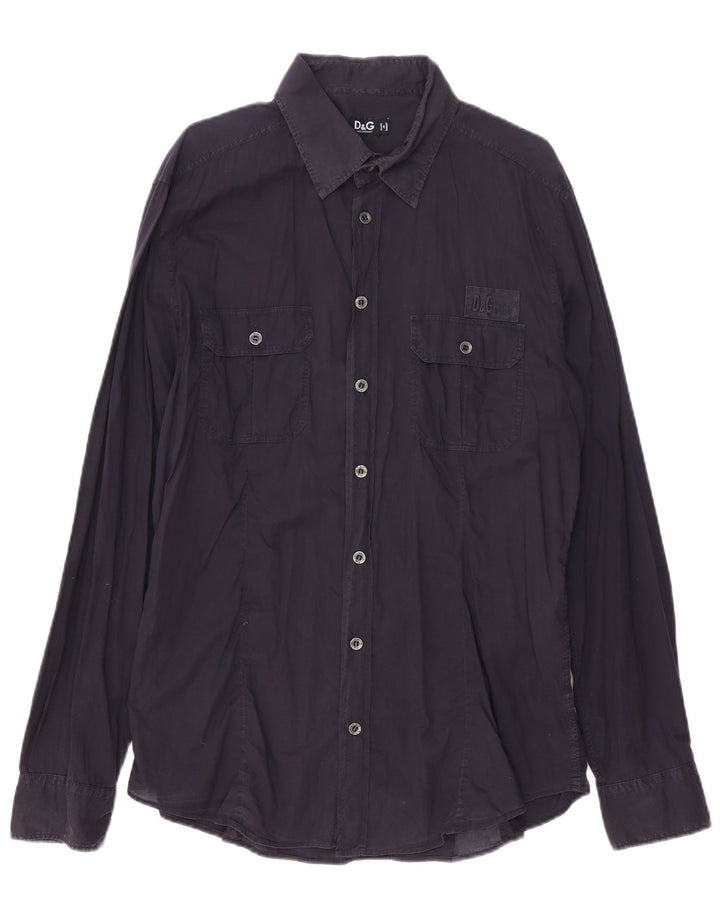 Dolce & Gabbana Hombre Camisa Mediana Azul Marino