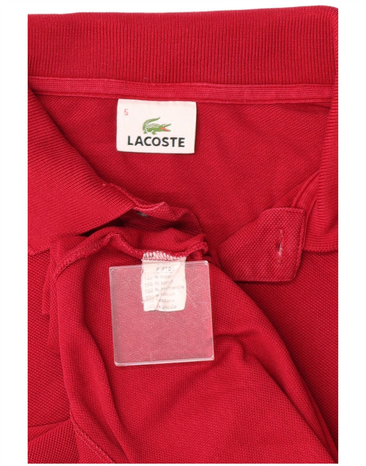 LACOSTE Polo para hombre talla 5 grande rojo algodón clásico