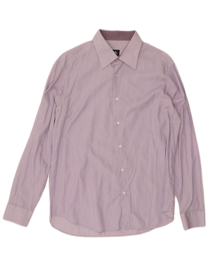 ROCCOBAROCCO Camisa De Hombre Algodón Rayas Púrpura Medio